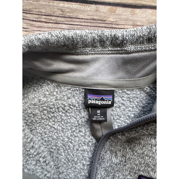 Patagonia Youth 10 Medium Heather Gray Sweater 1/4 Zip Fleece Jacket Sleeve Zip - Picture 4 of 8